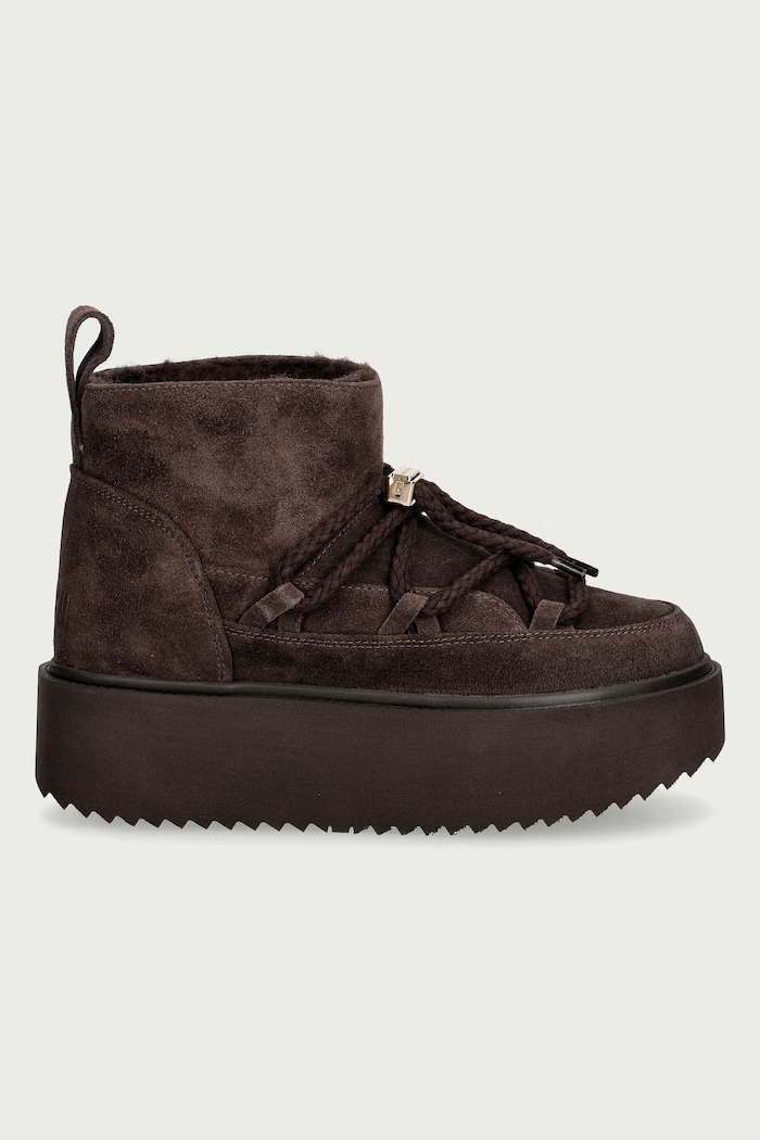 Inuikii Classic Low Platform śniegowce damskie zamszowe 1001.006.0012.152 brązowy AW26