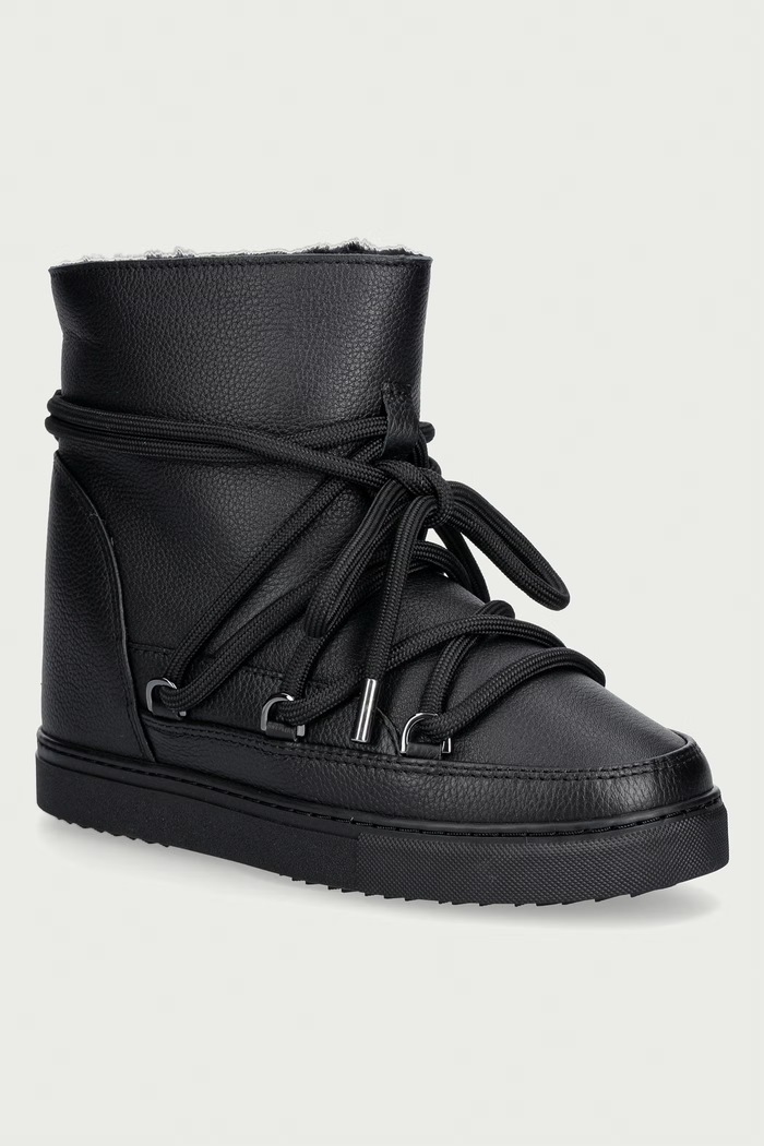 Inuikii Full Leather Wedge śniegowce damskie skórzane czarny 1001.004.0092.000