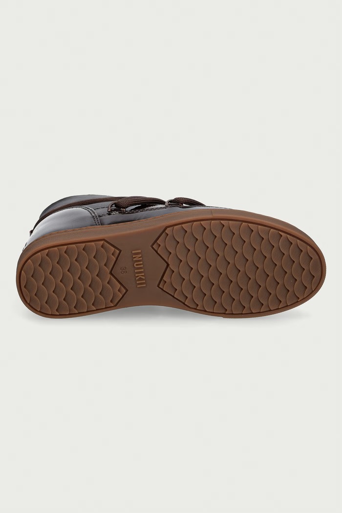 Inuikii Gloss Wedge śniegowce damskie skórzane 1001.004.0052.150 brązowy