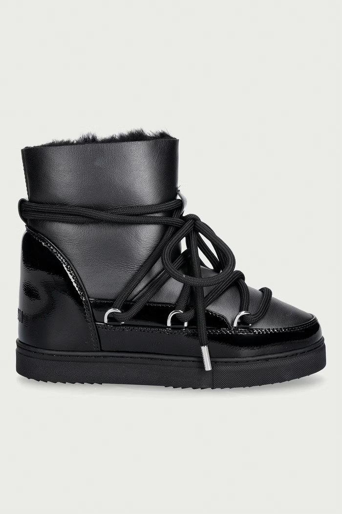 Inuikii Gloss Wedge śniegowce damskie skórzane 1001.004.0052.000 czarny AW26