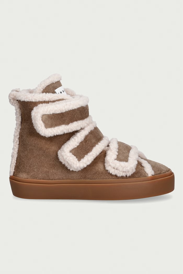Inuikii Shearling Velcro High sneakersy damskie zamszowe 1001.002.0161.262 beżowy AW26