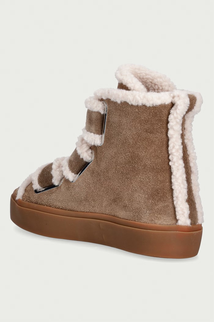 Obuwie Inuikii Shearling Velcro High sneakersy damskie zamszowe 1001.002.0161.262 beżowy