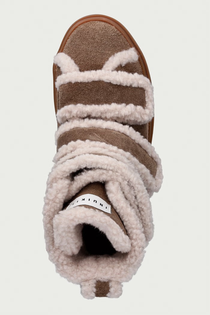 Inuikii Shearling Velcro High sneakersy damskie zamszowe beżowy 1001.002.0161.262