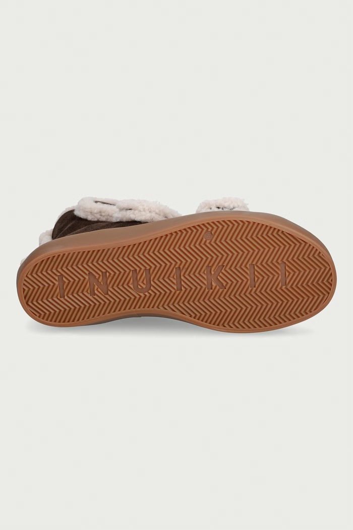 Inuikii botki damskie zamszowe Shearling Velcro High 1001.002.0161.152 brązowy