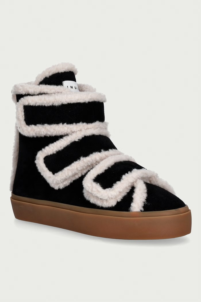 Inuikii Shearling Velcro High sneakersy damskie zamszowe czarny 1001.002.0161.000