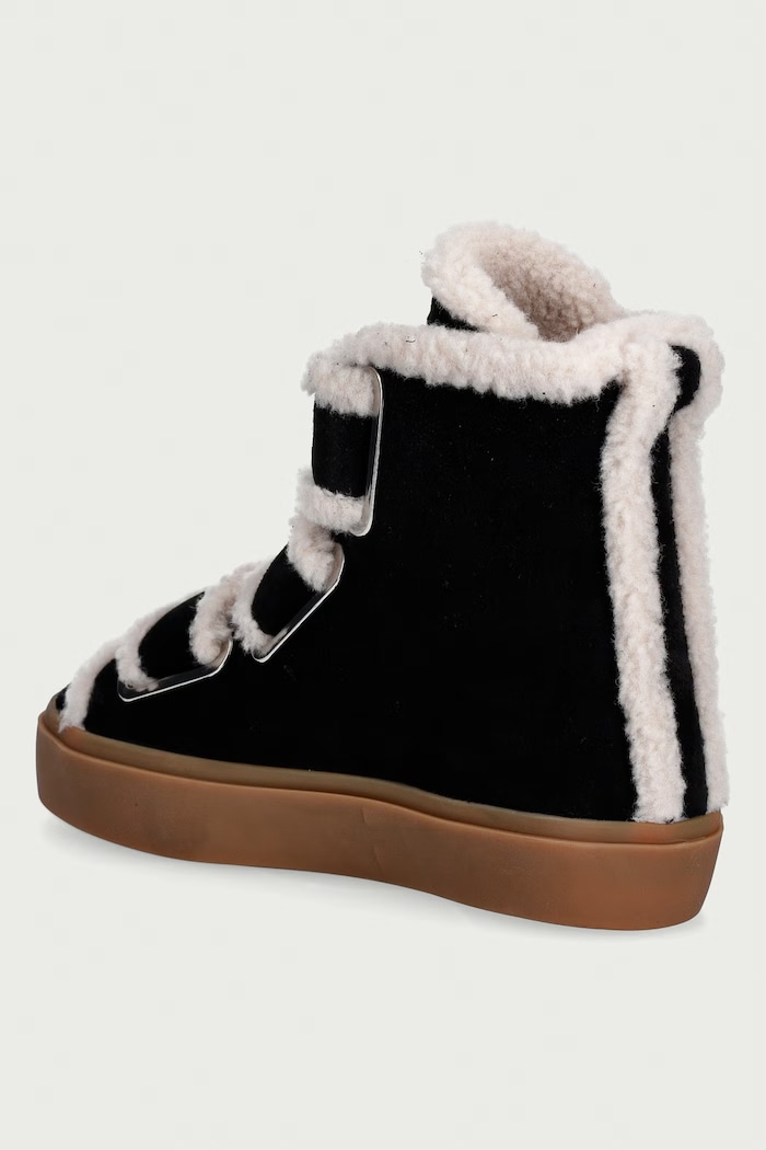 Obuwie Inuikii Shearling Velcro High sneakersy damskie zamszowe 1001.002.0161.000 czarny