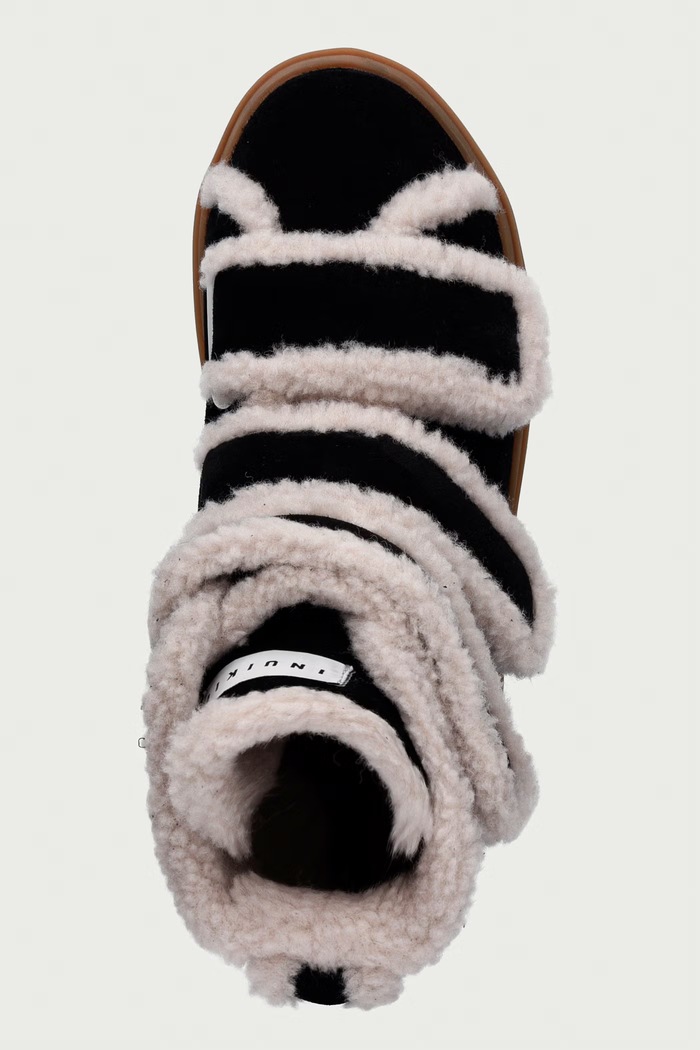 Inuikii Shearling Velcro High sneakersy damskie zamszowe czarny 1001.002.0161.000