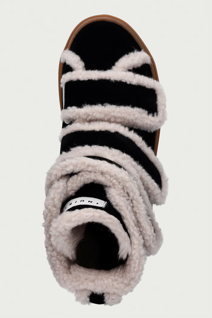 Inuikii Shearling Velcro High sneakersy damskie zamszowe czarny 1001.002.0161.000
