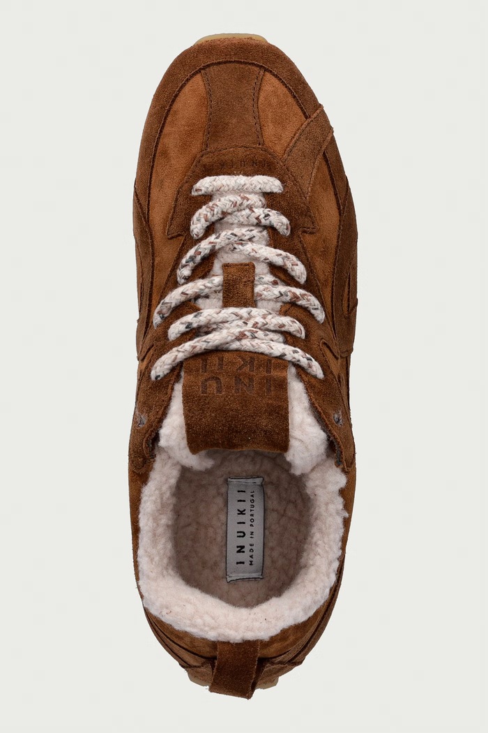 Inuikii Maribella Shearling sneakersy damskie zamszowe brązowy 1001.001.0611.150