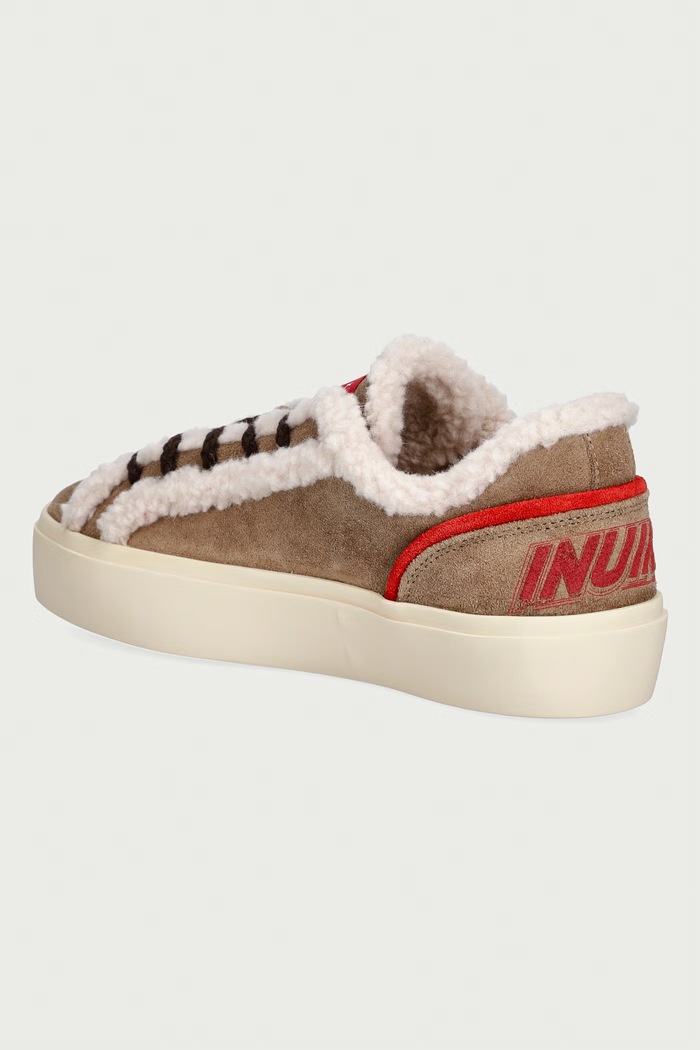 Obuwie Inuikii Lila Shearling Lace Up sneakersy damskie zamszowe 1001.001.0571.262 beżowy