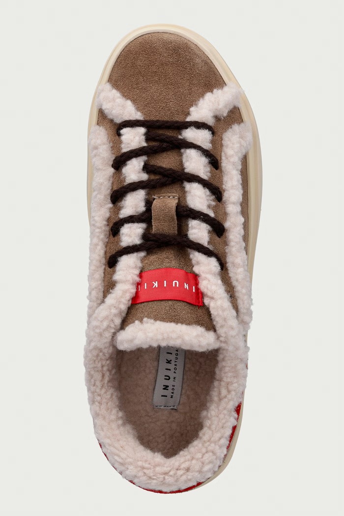 Inuikii Lila Shearling Lace Up sneakersy damskie zamszowe beżowy 1001.001.0571.262