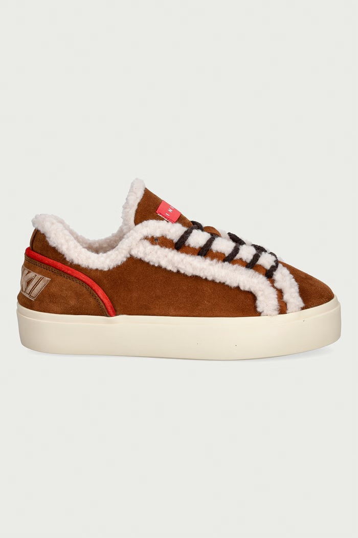 Inuikii Lila Shearling Lace Up sneakersy damskie zamszowe 1001.001.0571.150 brązowy AW26