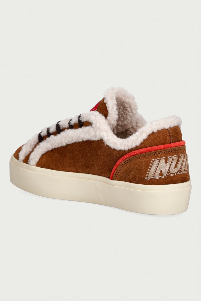 Obuwie Inuikii Lila Shearling Lace Up sneakersy damskie zamszowe 1001.001.0571.150 brązowy