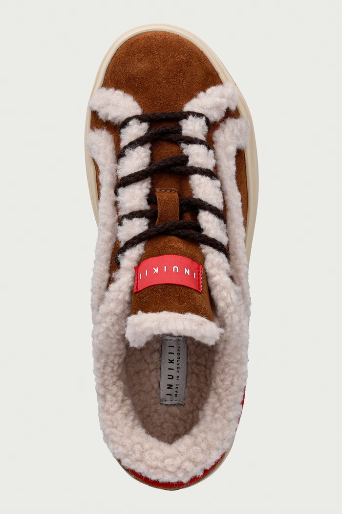 Inuikii Lila Shearling Lace Up sneakersy damskie zamszowe brązowy 1001.001.0571.150