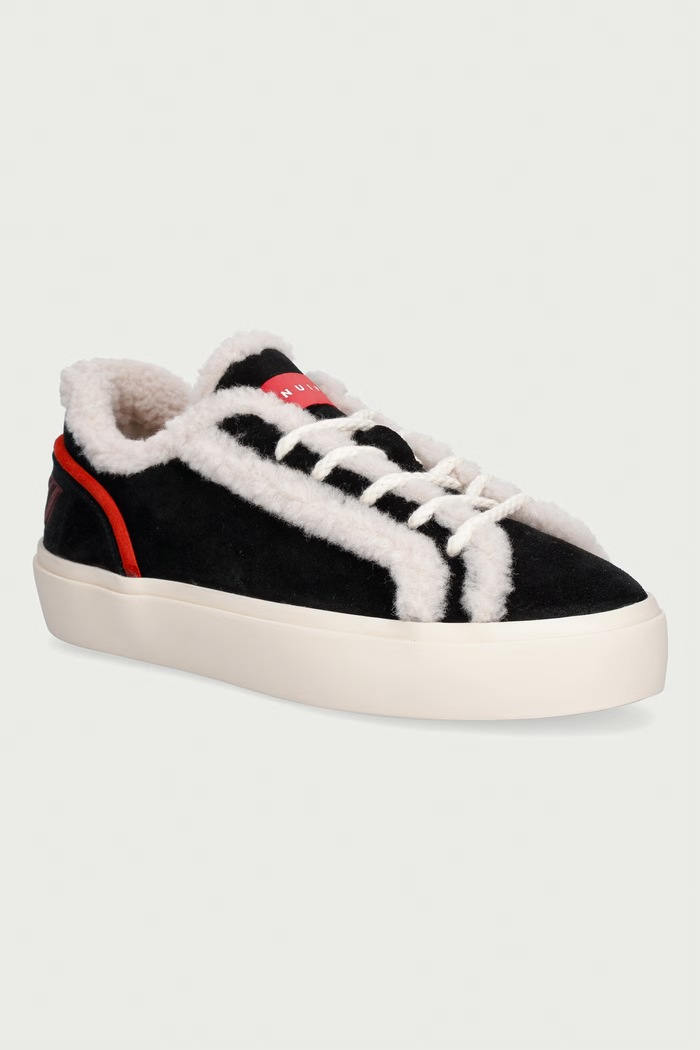 Inuikii Lila Shearling Lace Up sneakersy damskie zamszowe czarny 1001.001.0571.000