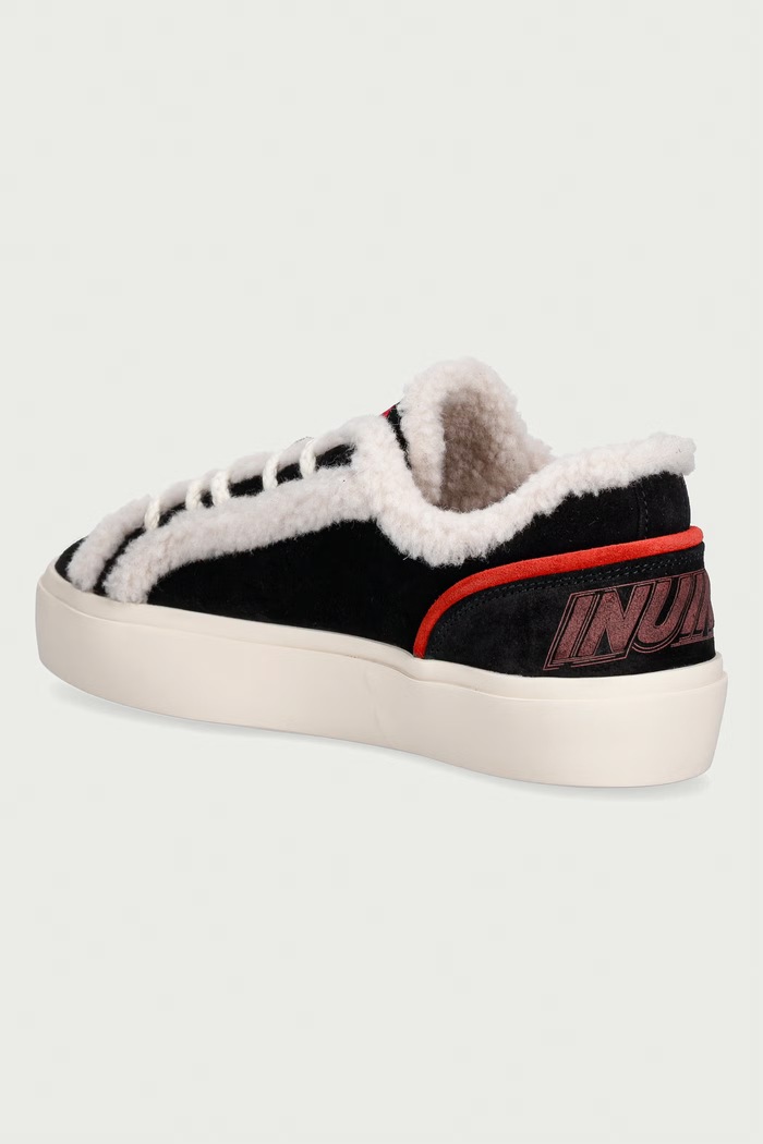 Obuwie Inuikii Lila Shearling Lace Up sneakersy damskie zamszowe 1001.001.0571.000 czarny