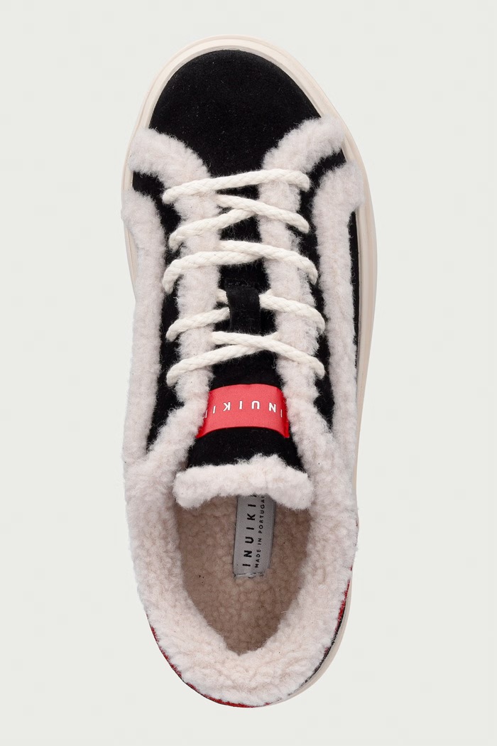 Inuikii Lila Shearling Lace Up sneakersy damskie zamszowe czarny 1001.001.0571.000