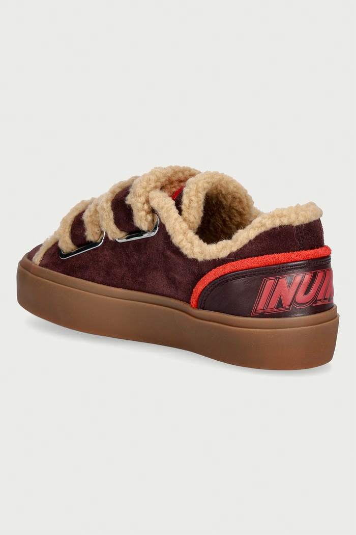 Obuwie Inuikii Lila Shearling Low Velcro sneakersy damskie zamszowe 1001.001.0561.518 bordowy