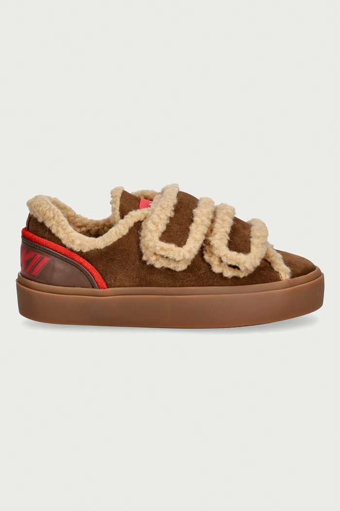 Inuikii Lila Shearling Low Velcro sneakersy damskie zamszowe 1001.001.0561.150 brązowy AW26