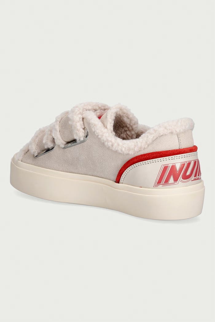 Obuwie Inuikii Lila Shearling Low Velcro sneakersy damskie zamszowe 1001.001.0561.113 beżowy