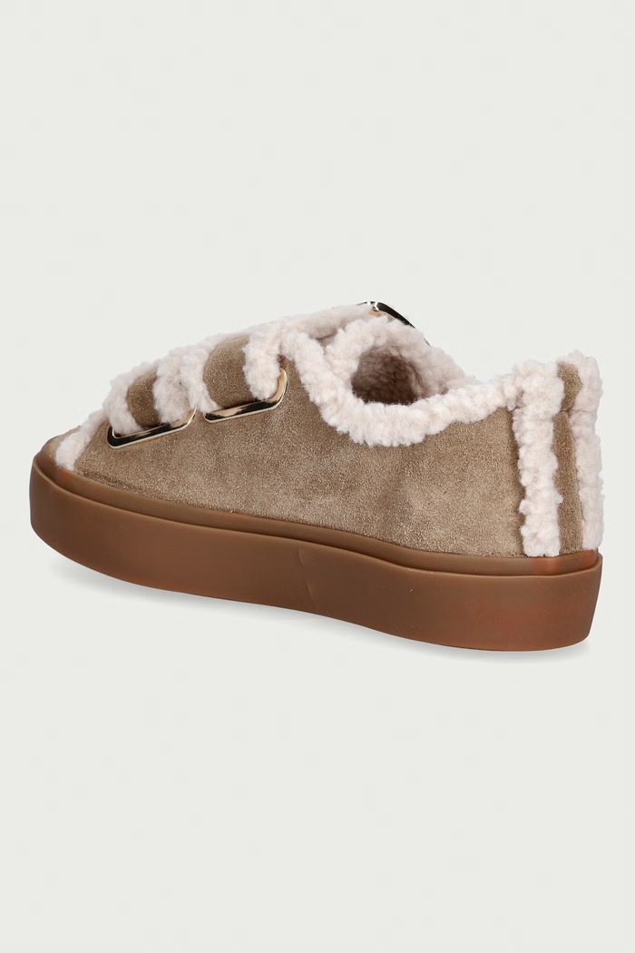 Obuwie Inuikii Shearling Low Velcro Buckle sneakersy damskie zamszowe 1001.001.0551.262 beżowy