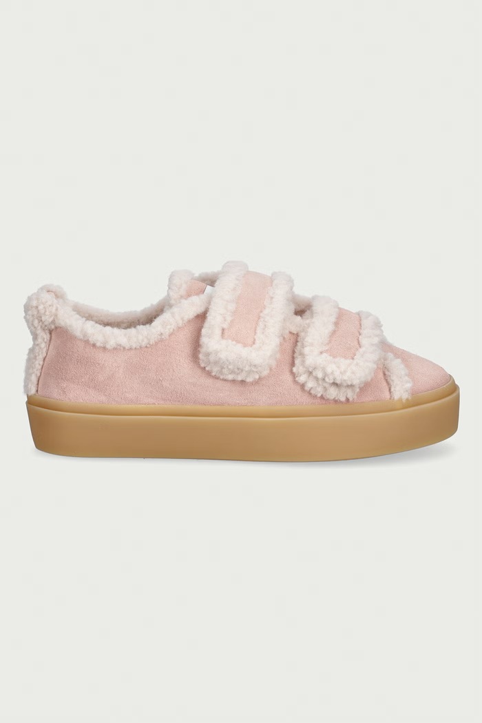 Inuikii Shearling Low Velcro Pastelle sneakersy damskie zamszowe 1001.001.0541.601 różowy AW26