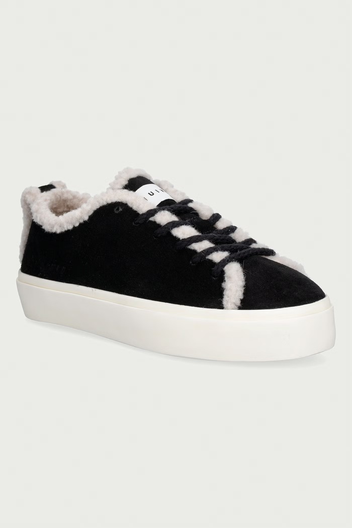 Inuikii Shearling Low sneakersy damskie zamszowe czarny 1001.001.0242.000