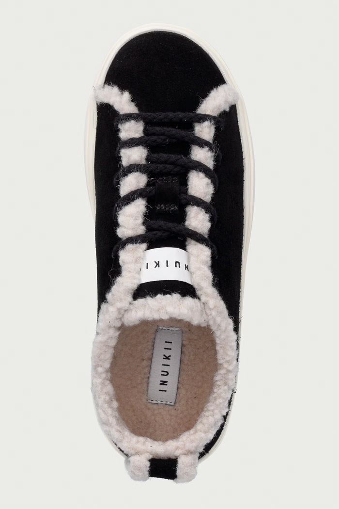 Inuikii Shearling Low sneakersy damskie zamszowe czarny 1001.001.0242.000