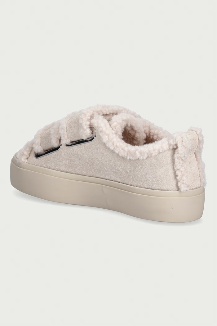Obuwie Inuikii Shearling Low Velcro Pastelle sneakersy damskie zamszowe 1001.001.0541.113 beżowy