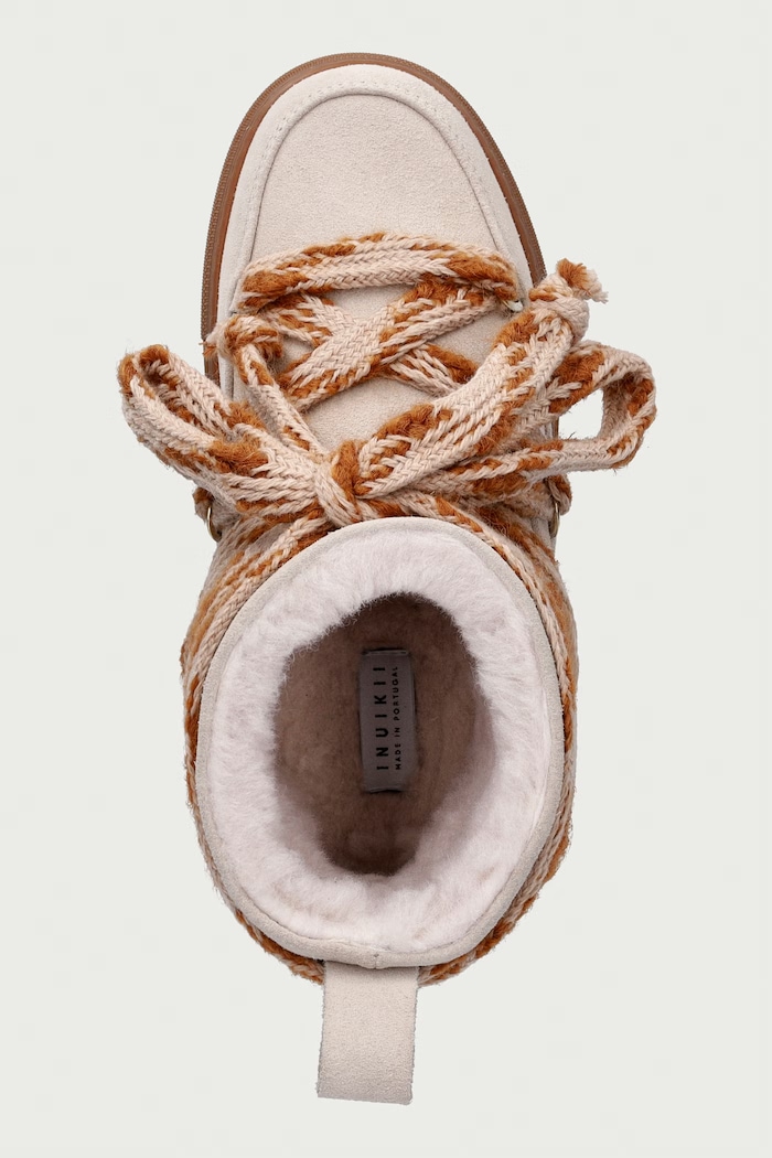 Inuikii Suede Knot śniegowce damskie zamszowe beżowy 1001.001.0531.113