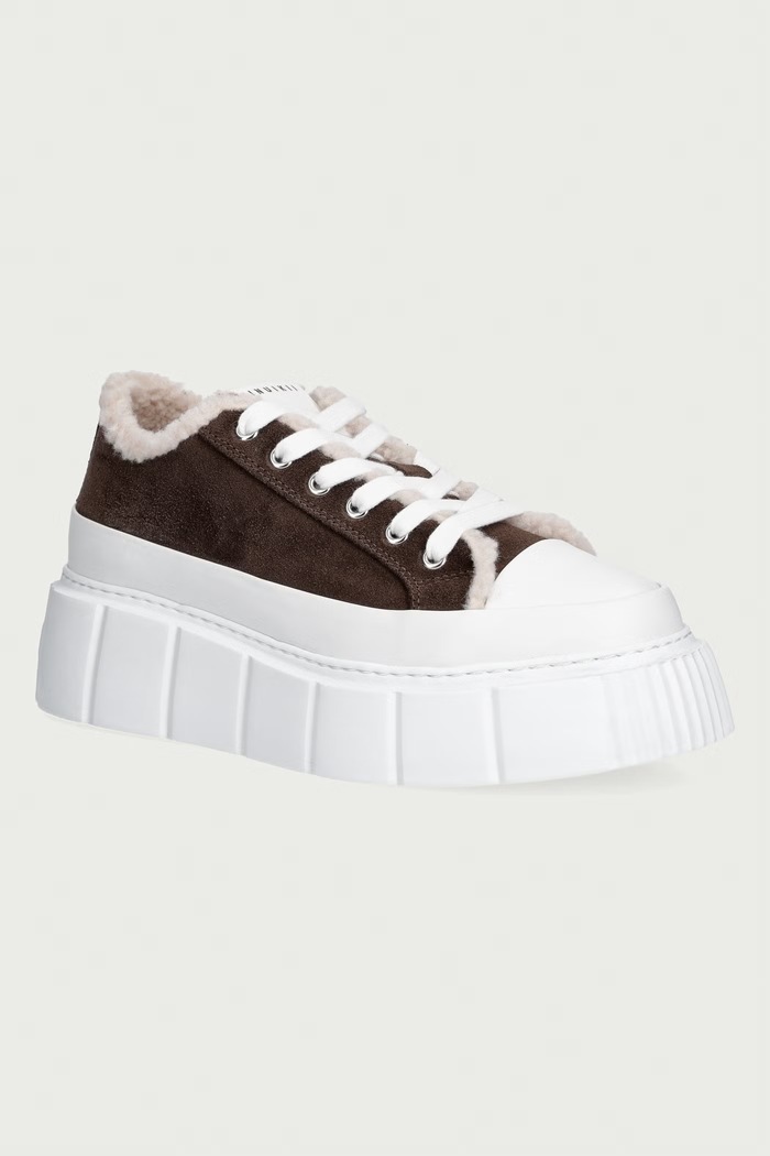 Inuikii Matilda Curly sneakersy damskie zamszowe brązowy 1001.001.0381.152