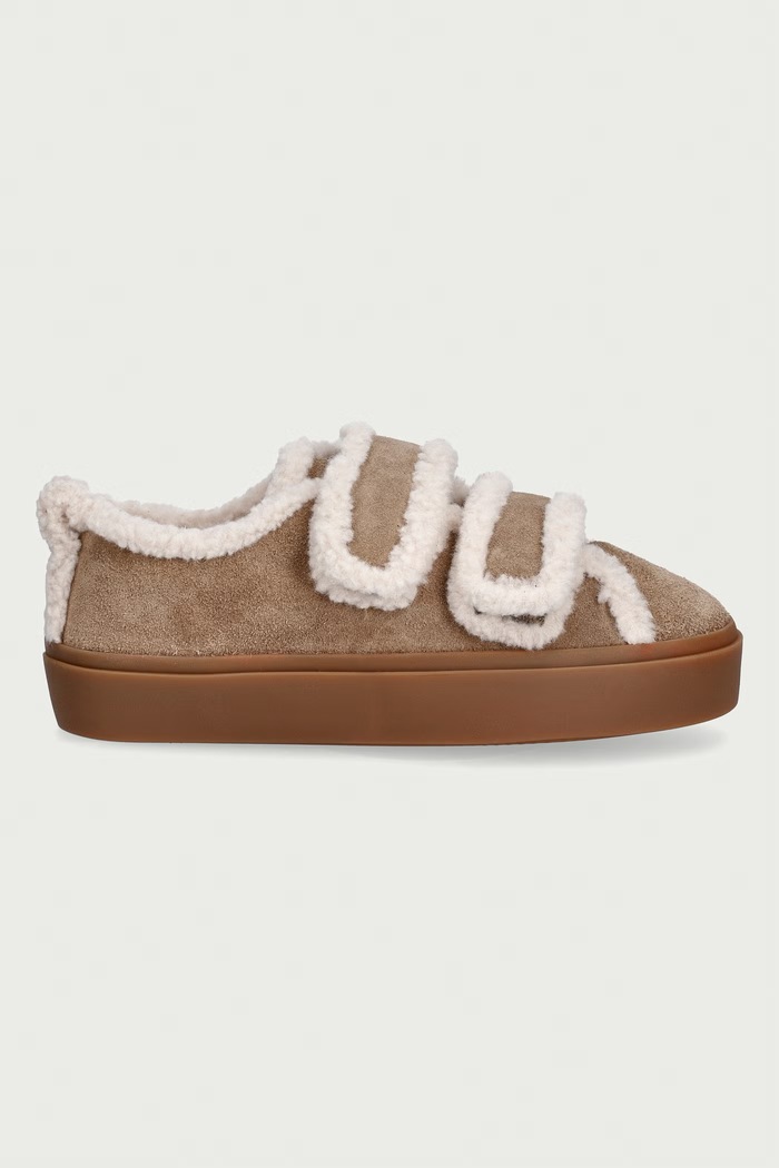 Inuikii Shearling Low Velcro sneakersy damskie zamszowe 1001.001.0231.262 beżowy AW26