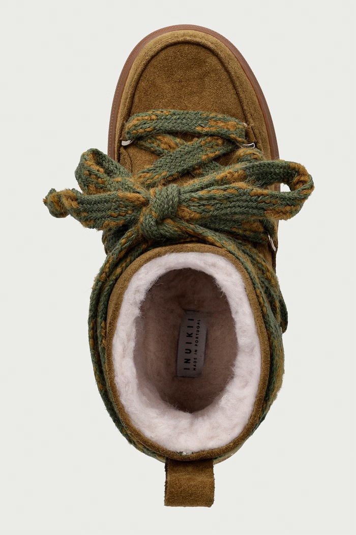 Inuikii Suede Knot śniegowce damskie zamszowe zielony 1001.001.0531.357