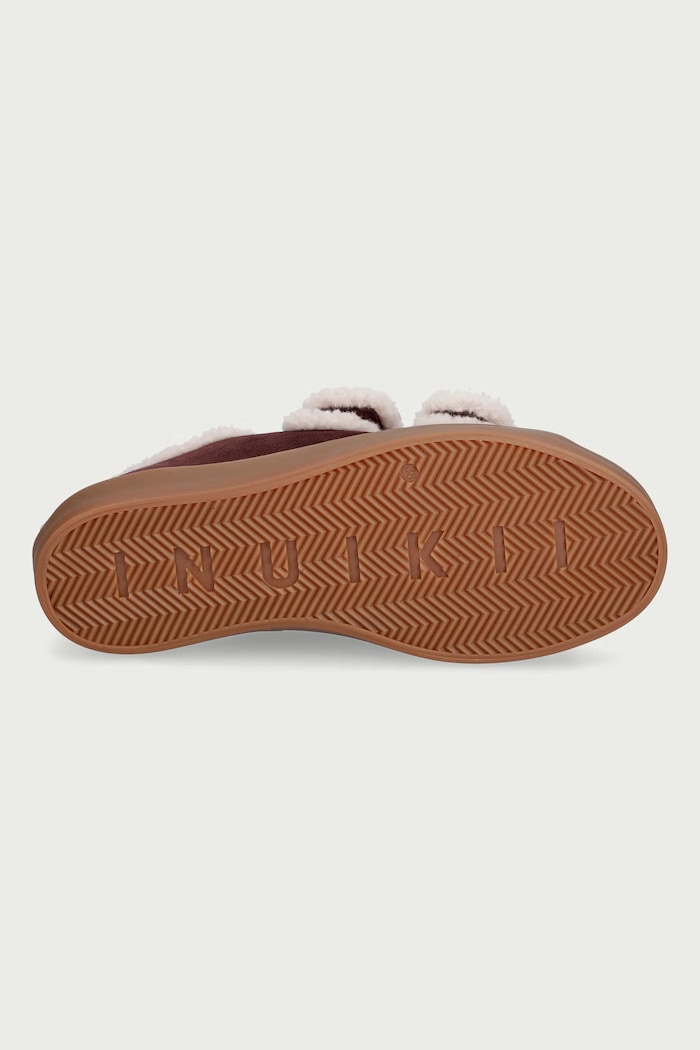 Inuikii Shearling Low Velcro sneakersy damskie zamszowe 1001.001.0231.518 bordowy