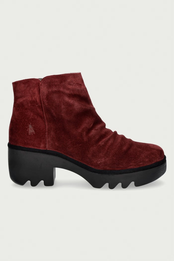 Fly London Μποτάκια block heel γυναικεία σουέτ TULP592FLY P501592009 μπορντό AW26