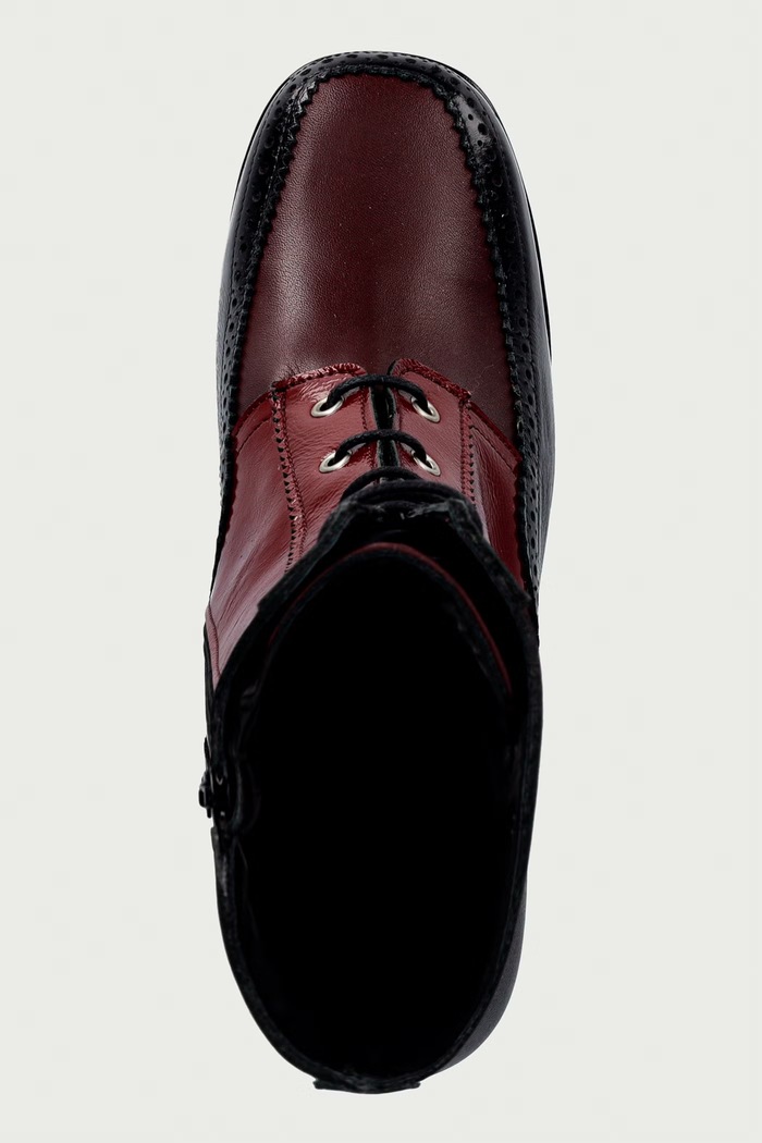Μποτάκια block heel γυναικεία δερμάτινα ELUN563FLY Fly London P145563000 μπορντό