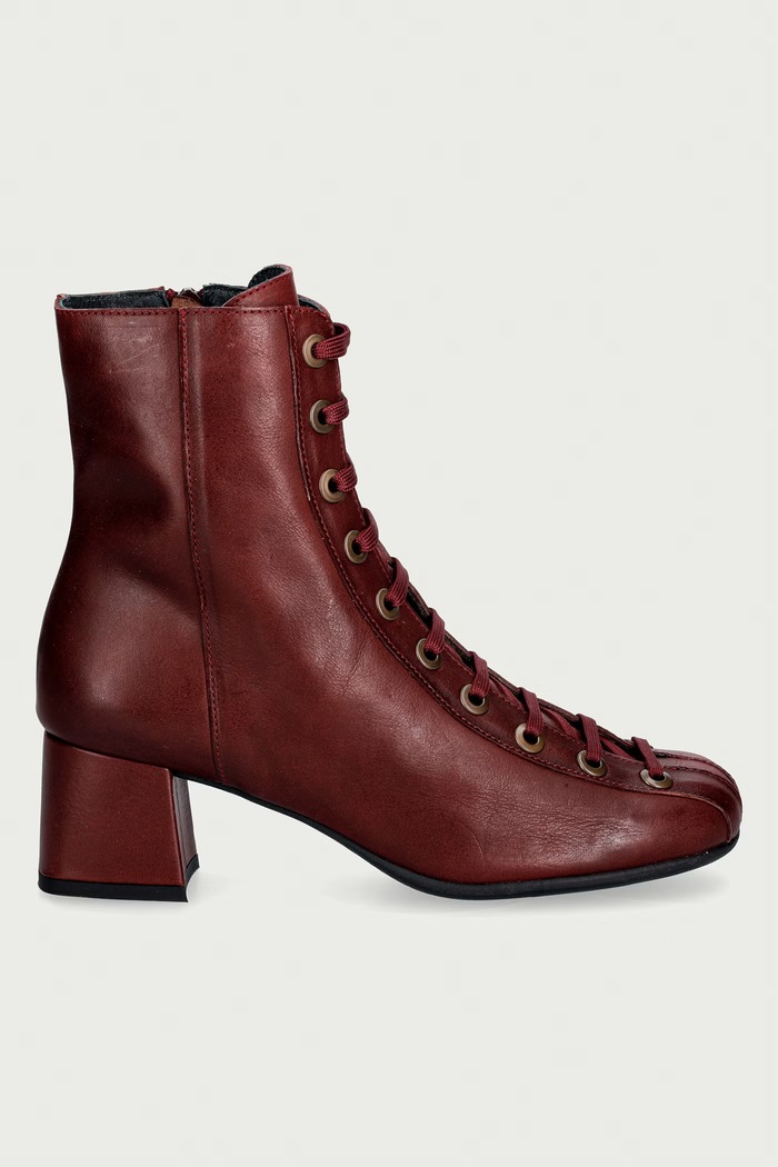 Fly London Μποτάκια block heel γυναικεία δερμάτινα PERK559FLY P145559002 μπορντό AW26
