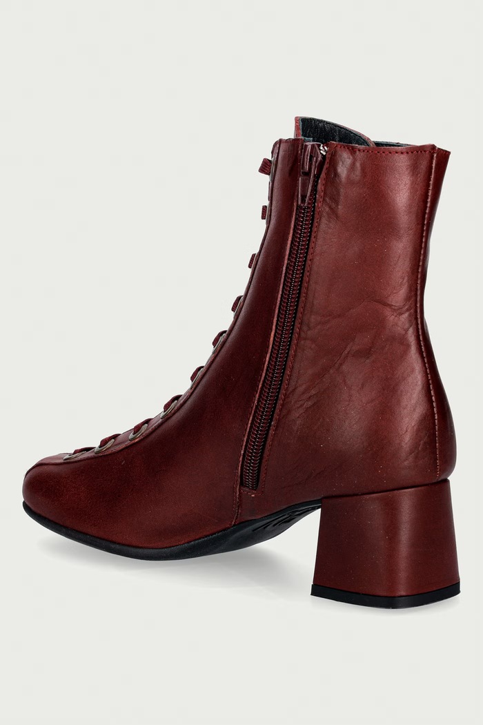 Παπούτσια Fly London Μποτάκια block heel γυναικεία δερμάτινα PERK559FLY P145559002 μπορντό