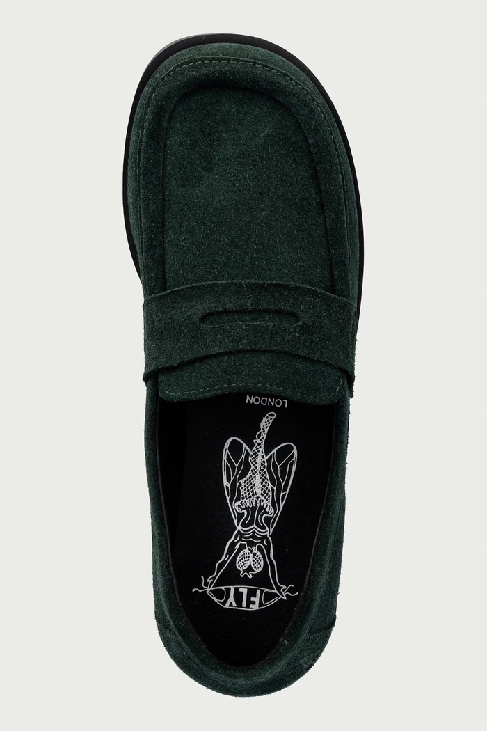 Fly London loafersy damskie zamszowe ANKI534FLY zielony P145534002