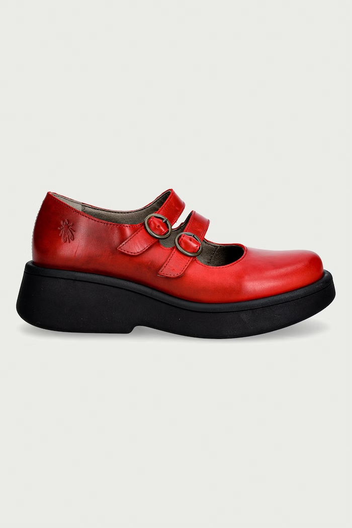 Fly London Poltopánky dámske kožené MILY532FLY P145532002 červená AW26