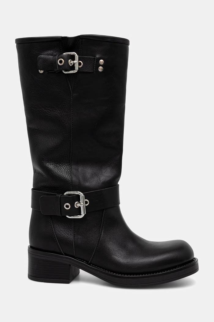 Weekend Max Mara kozaki damskie skórzane 2625796034600.BLACK czarny AW26