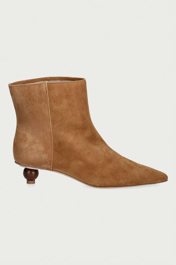 Weekend Max Mara botki damskie zamszowe 2625796014600.CAMEL brązowy AW26