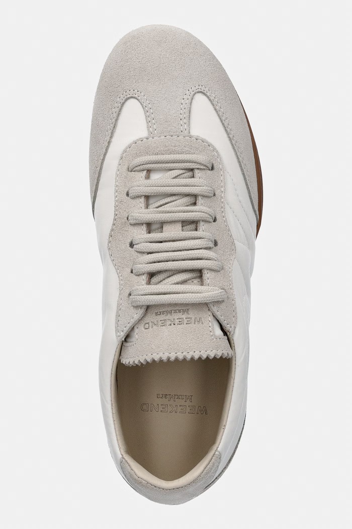 Weekend Max Mara sneakersy damskie zamszowe beżowy 2625766054600.WHITE
