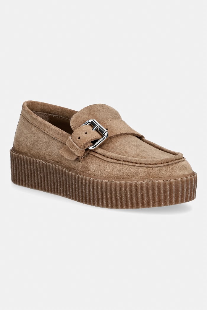 Weekend Max Mara loafersy damskie zamszowe brązowy 2625526114600.HONEY