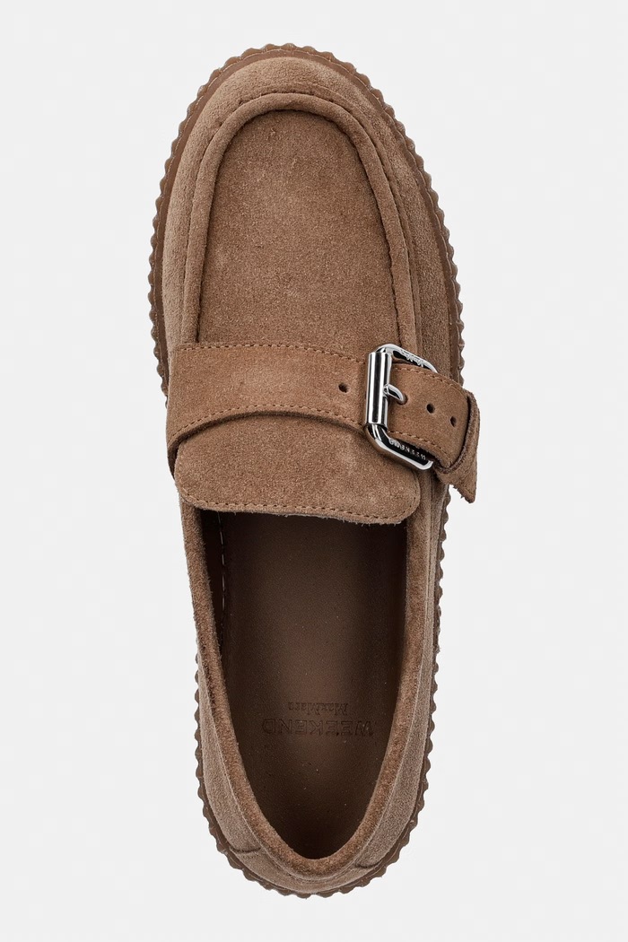 Weekend Max Mara loafersy damskie zamszowe brązowy 2625526114600.HONEY