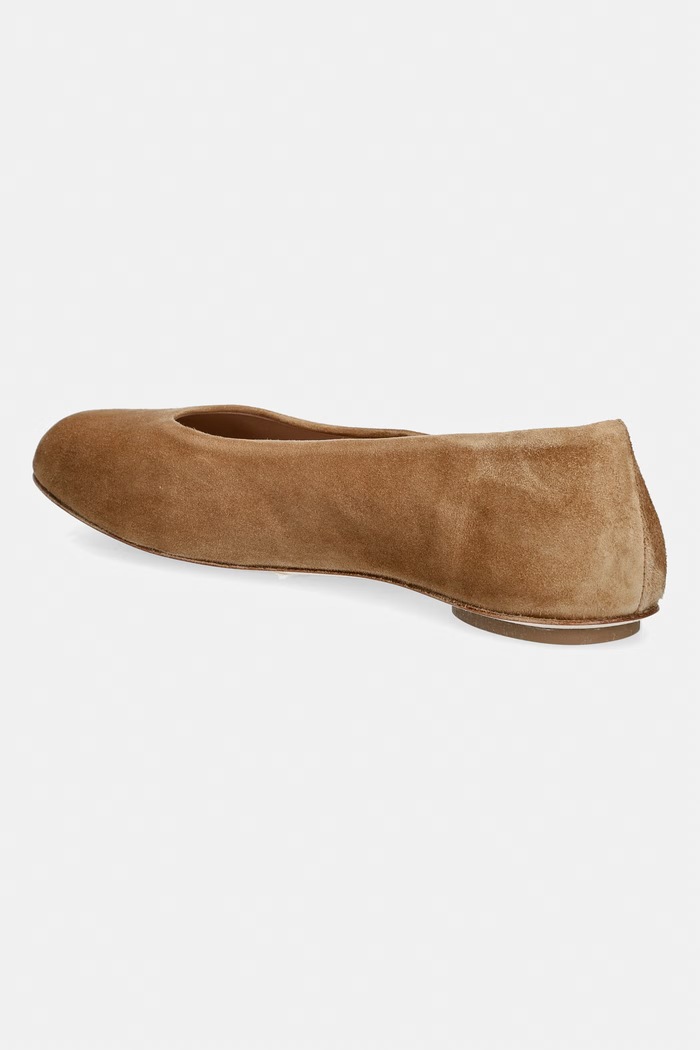 Obuwie Weekend Max Mara baleriny zamszowe 2625526054600.CAMEL brązowy