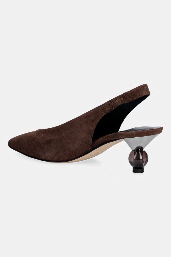 Obuwie Weekend Max Mara czółenka zamszowe 2625526034600.CHOCOLATE brązowy