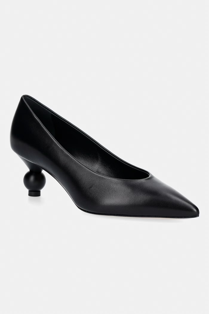 Weekend Max Mara szpilki skórzane czarny 2625526014600.BLACK