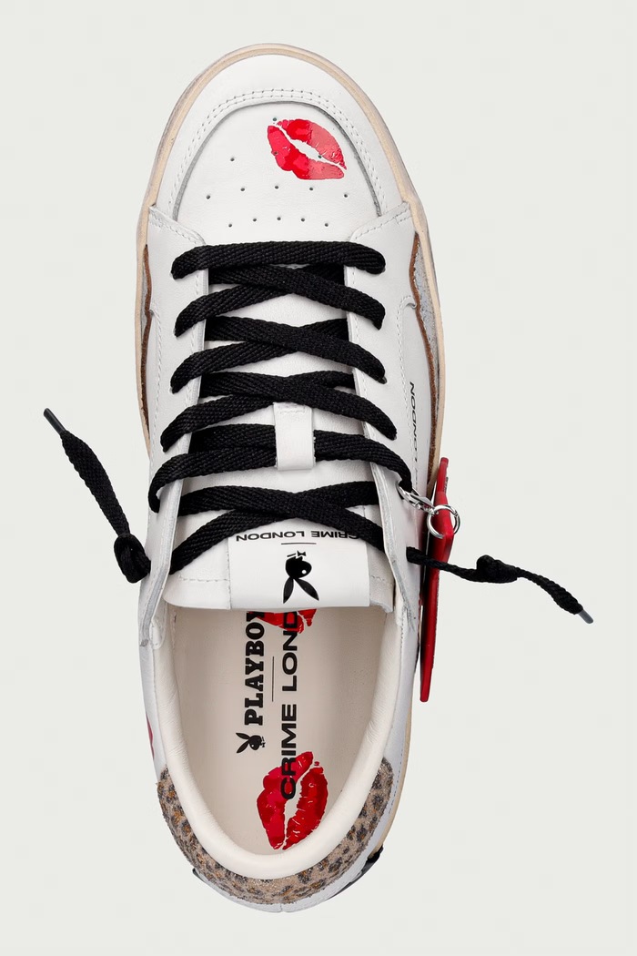 SK8 DELUXE sneakers γυναικεία δερμάτινα Crime London 88113AA9.10 λευκό