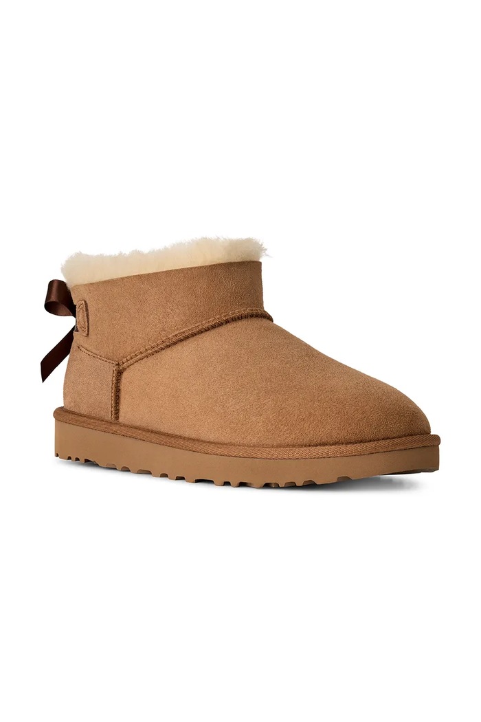 UGG W Ultra Mini Bailey Bow snehule dámske semišové 1185491.CHE hnedá AW26